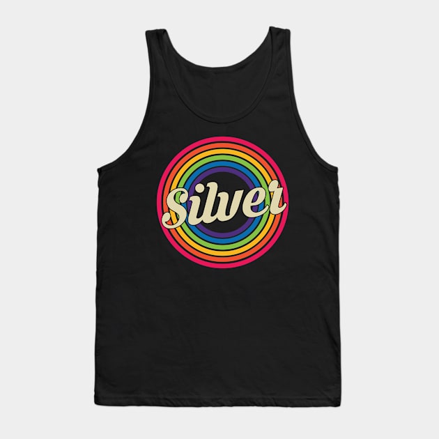 Silver - Retro Rainbow Style Tank Top by MaydenArt